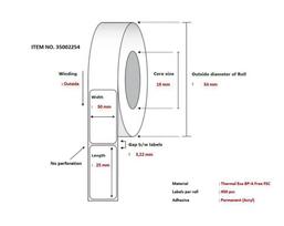 Capture Label 50x25 - Core 19. Baltas.