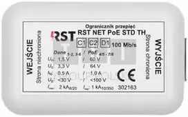 RST NET PoE STD TH Viršįtampių iškroviklis IP tinklo apsaugai