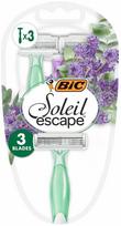 Bic „Soleil Escape“ moteriški skustuvai, 3 ašmenys – levandų ir eukalipto, 1 pakuotė (3 vnt.)
