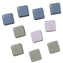 NAGA Stiprūs magnetai mėlynos, pilkos ir rožinės spalvos 2 x 2 x 0,5 cm 10 vnt. pakuotėje Mix 195x13x95mm (1 vnt.)