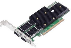 Šakotuvas Korta jungiama į tinklą Broadcom P2200G – tinklo adapteris – PCIe 5.0 x16 Low-Profile – 400 Gigabit QSFP112 x 2