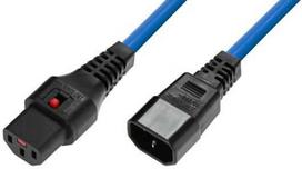 MicroConnect Microconnect MC-C13C14LOCK-1.5MB maitinimo kabelis Mėlyna 1,5 m C13 skydelis C14 skydelis