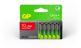 GP Ultra Plus Alkaline Baterija, Size AAA, 24AU/LR03, 1.5V, 10-pack