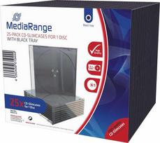 MediaRange CD ploni dėklai 1 diskui su juodu įdėklu, 25 vnt.