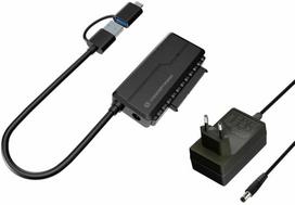 Conceptronic ABBY21B kišenė, lyties keitiklis / USB Type-A SATA 22 kontaktų laidas, juoda