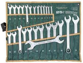 Rockforce Rinkinys plokščių dvikilpių veržliarakčių 25el. (6-32mm) +1 klucz płaski 36x41mm na płótnie