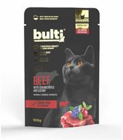Kačių Maistas - BULTI Superfoods Jautiena su Spanguolėmis ir Katžole Drėgnas 100g