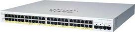 Šakotuvas Cisco jungiklis CBS220-48P-4G, 48xGbE RJ45, 4xSFP, PoE+, 382W - REFRESH