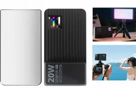Ulanzi 20 W RGB LED lempa telefono kamerai / vaizdo kamerai, 1800–9000 K / 95 A, K20RGB