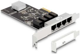 DeLOCK PCIe x4 į 4 x RJ45Gbit tinklo plokštė, LAN adapteris (Realtek RTL8111H)