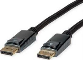 Roline Kabelis DisplayPort, DP v1.4, M/M, juoda/sidabrinė, 2 m