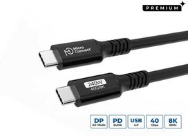 MicroConnect USB4CC015-240W kabelis USB USB4 Gen 3x2 0,15 m USB C juodas