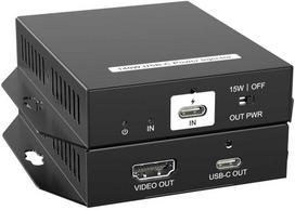 „AV VivoLink USB-C Power Injector su HDMI signalo perdavimo sistema“