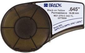 Brady M21-375-C-342-YL, Geltona, Nelipni spausdintuvo etiketė, Poliolefinas, Terminio perkėlimo, Matinis, Laidas/Kabelis