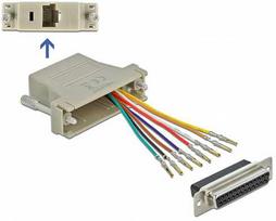 Delock D-Sub 25 kontaktų lizdas į RJ45 lizdą montavimo komplektas juodos spalvos