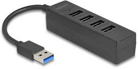 Delock USB šakotuvas 4 prievadų USB 5Gbps su 4 x USB Type-A lizdais, juodas