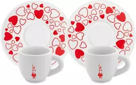 Bialetti Rinkinys 2 puodelių Moka širdelės formos su lėkštutėmis