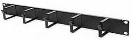 Equip 19 colių kabelių tvarkymas 5x metaliniai žiedai plastikas 1U RAL9005