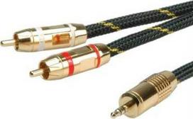 Tulip Roline Gold 3,5 mm stereo garso jungiamasis laidas – 2x tulpė, M/M, 10 m