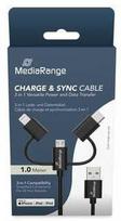 MediaRange 3-in-1 kabelis micro USB, USB-C ir Lightning