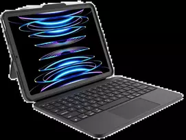 Deqster Tastaturhülle Prime Keyboard für iPad Air 13" (M2 / M3) Plug and GO über USB-C, Spritzwassergeschütztes Design, 2x USB-C-Anschlüsse, Stifthalt