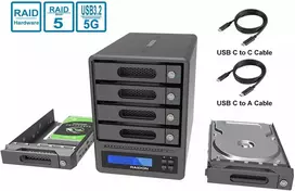 Raidon diskų masyvas. Korpusas 4x2,5''/3,5'' SATA/HDD/SSD GR5640-SBA31