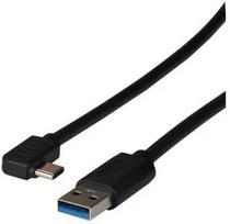 Efb Elektronik EFB USB 3.2 Gen1 5Gbit 3A jungiamasis kabelis, A tipo kištukas - C tipo kištukas, 90 laipsnių, 3m