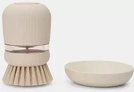 Brabantia plovimo šepetys su muilo dozatoriumi Soft rusvai gelsvas