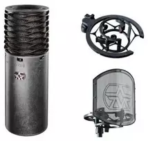 Mikrofonas Aston Microphones Spirit rinkinys: kondensatorinis mikrofonas + laikiklis + pop filtras (0504-ABF44-001)