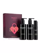 Balmain Locks of Love rinkinys Balmain Professionnel: Vyrams, Plaukų šampūnas, Suteikiantis apimties, 250 ml + Vyrams, Plaukų kondicionierius, Suteikiantis apimties, 250 ml + Vyrams, Galvos odos serumas, Plaukų augimui skatinti, 50 ml Vyrams