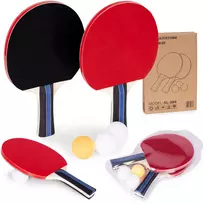 Ecotoys Stalo teniso rinkinys: 2 raketės + 3 kamuoliukai
