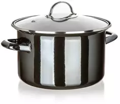Banquet Garnk Emaliowany 24cm 3,7L Z pokrywą Banquet Metallic Juodas