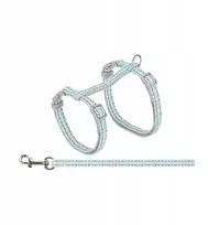 „Trixie“ katėms skirtas petnešos su pavadėliu, retro stiliaus, 28–45 cm / 10 mm, 1,20 m, pilkai mėlynos spalvos