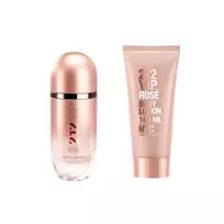 Rinkinys Carolina Herrera: 212 VIP Rose Eau De Parfum moterims, 80 ml + 212 VIP Rose drėkinamasis kūno losjonas, 100 ml