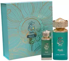 Set Paris Corner: Khair Pistachio Eau De Parfum Unisex, 100 ml + Khair Pistachio Dezodorantas Purškiklis For Women, 200 ml