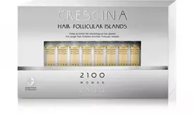 Labo Crescina Follicular Islands 2100 plaukų augimui skatinti ampulės – serumas galvos odai moterims, 20 vnt.