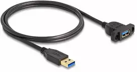 Delock SuperSpeed USB 5Gbps (USB 3.2 Gen 1) Kabelis USB Typ-A wtyk do gniazda 1 m Montuojama juoda