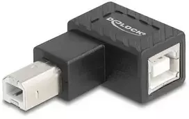 USB adapteris Delock 2.0 B kištukas į B lizdą 90° kairysis kampinis (67207)
