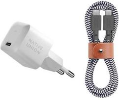 Įkroviklis Native Union Native Union 30W USB-C greitasis GaN įkroviklis baltas + USB-C kabelis Zeb.