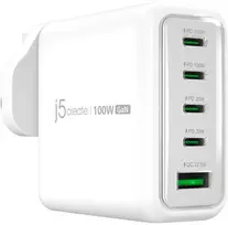 Įkroviklis j5create 100W GaN Įkroviklis USB-C su 5 portami (JUP53100EF-N)
