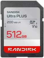 Atminties kortelė Karta PNY Sandisk Ultra PLUS SDXC karta 512GB UHS-I, V10, U1, C10, (200MB/s) (SDSDUBQ-512G-GN6IN)