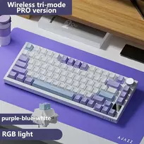 Klaviatūra mechaninė belaidė Ajazz AK820 Pro Gift Switch Violetinė Baltas Mėlyna RGB
