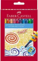 Faber-Castell - Sukamos vaškinės kreidelės - 12 vnt. kartoninėje dėžutėje (120003)