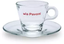 La Pavoni 6 szklanych filiżanek do espresso su podstawkami (LPACUPGL01)