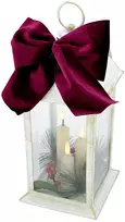 KOOPMAN Šventinė dekoracija Affek Design Žibintas advento lampionas žvakė LED 30 cm 3 žvakės balta