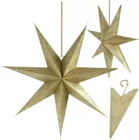 KOOPMAN Kaledžių dekoracija Christmas Gifts Dekoratyvinė žvaigždė popierinė 75 cm šampanės spalvos