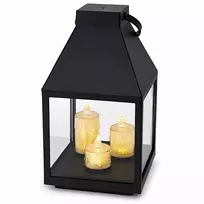 Saska Garden Žibintas lampionas LED 25 cm 3 žvakės Saska Gift & Decor
