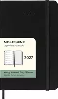 Kalendermärkmik Moleskine 2027 9x14cm, nädal, kõvad kaaned, must