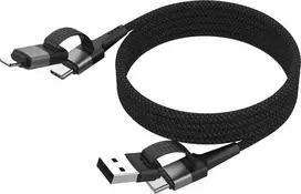 Ansmann 1700-0188 kabelis USB 1,2 m USB A/USB C USB C/Lightning juoda, sidabrinė