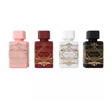 Rinkinys Lattafa: Bade'e Al Oud Oud For Glory Eau De Parfum unisex, 25 ml + Bade'e Al Oud Honor & Glory Eau De Parfum unisex, 25 ml + Bade'e Al Oud Sublime Eau De Parfum unisex, 25 ml + Bade'e Al Oud Noble Blush Eau De Parfum moterims, 25 ml